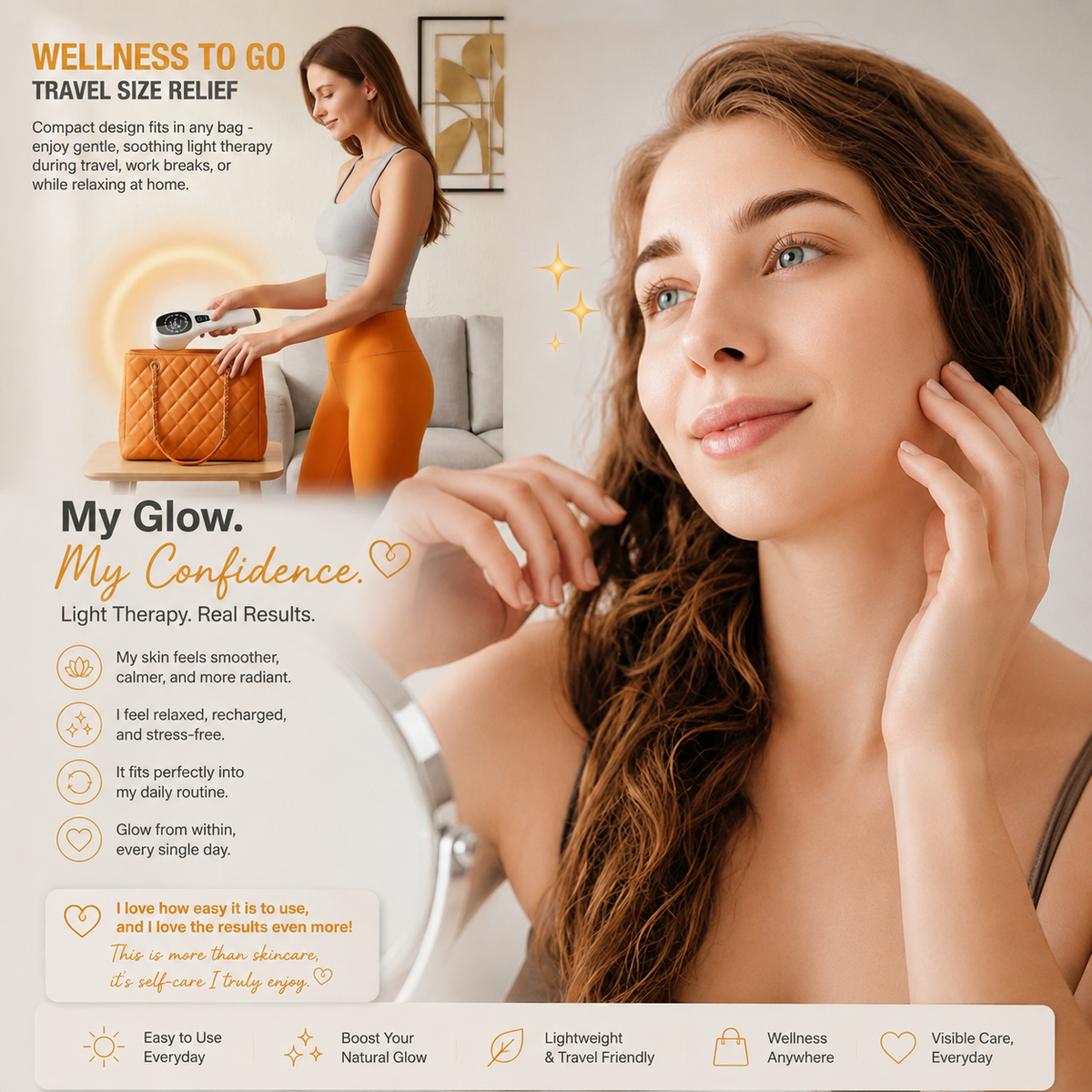 ECO CREST - 650nm + 808nm Red Light & Infrared Beauty Device for Face & Body