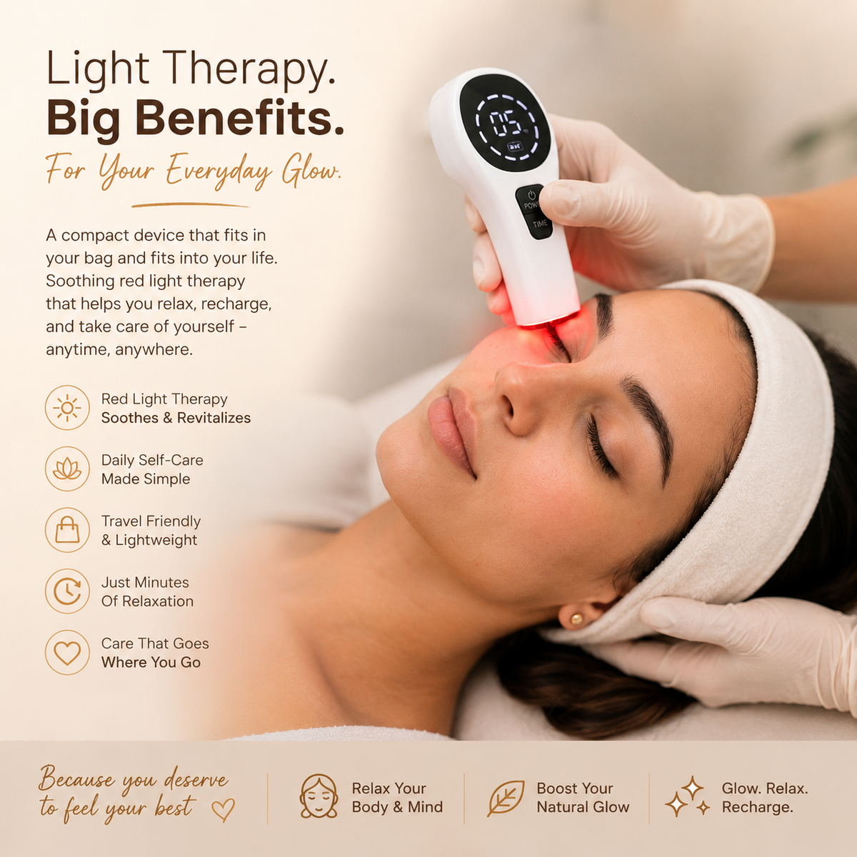 ECO CREST - 650nm + 808nm Red Light & Infrared Beauty Device for Face & Body