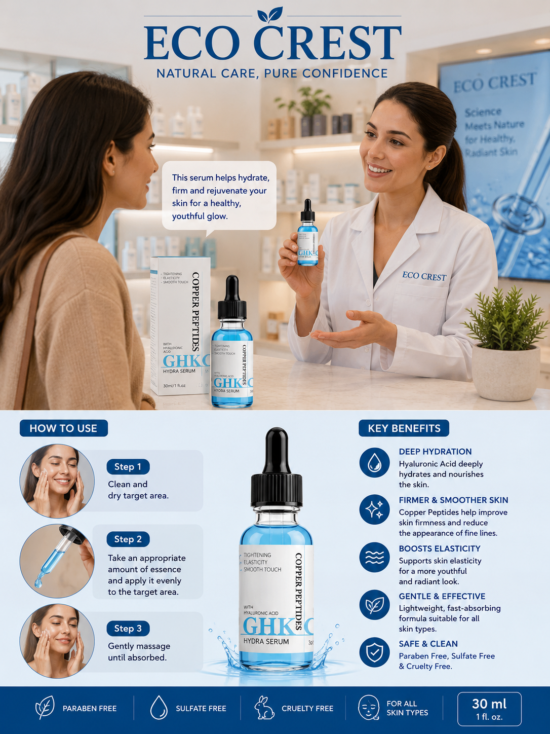 ECO CREST - Copper Peptide Hydra Serum
