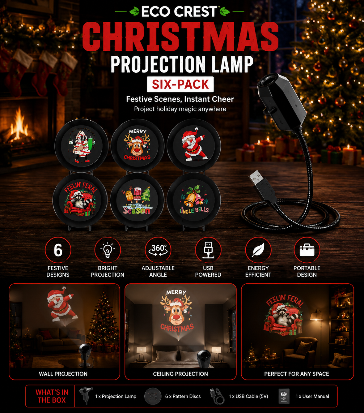 ECO CREST - Halloween LED Projection Lamp