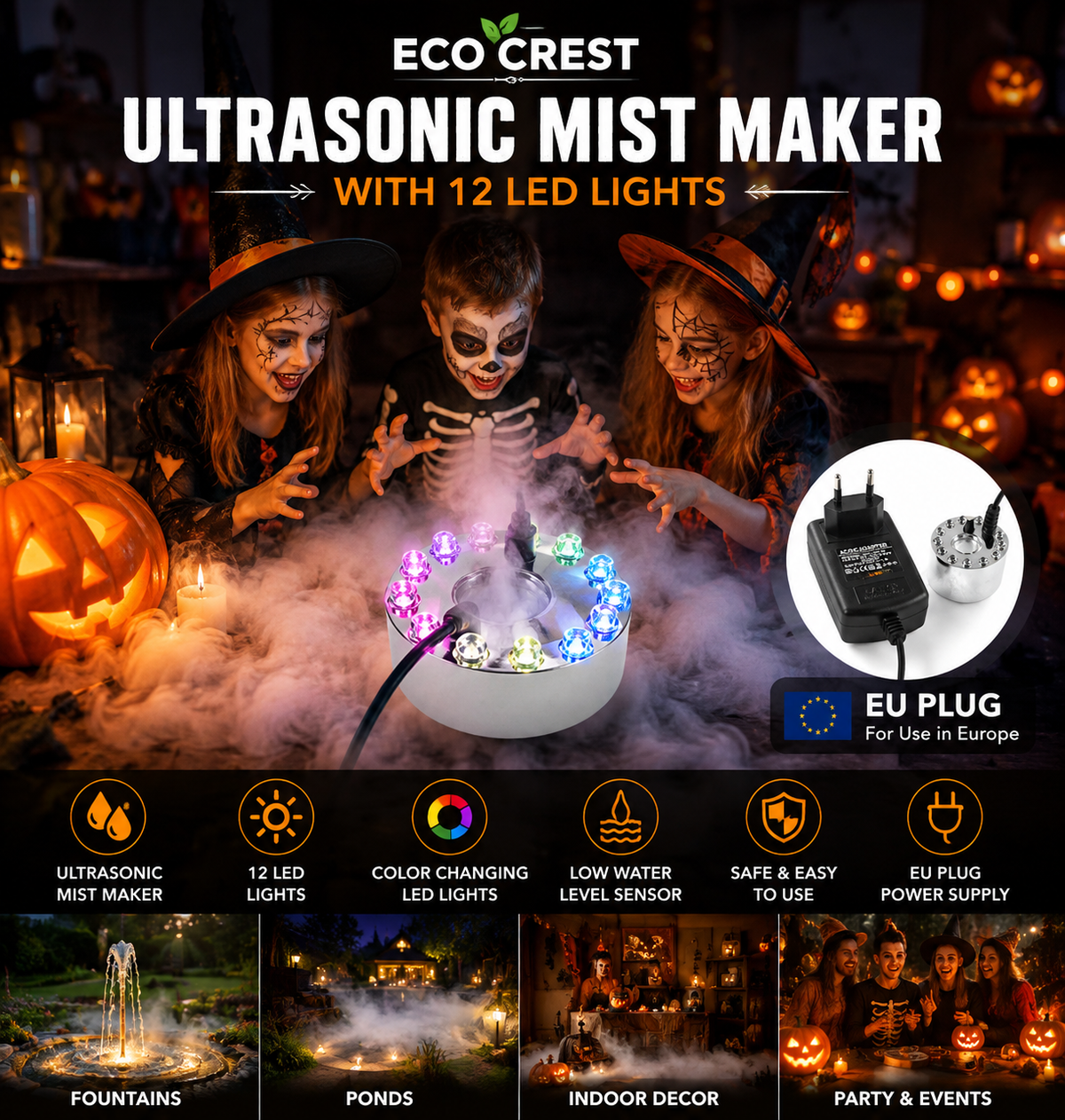 ECO CREST - LED Ultrasonic Mist Maker