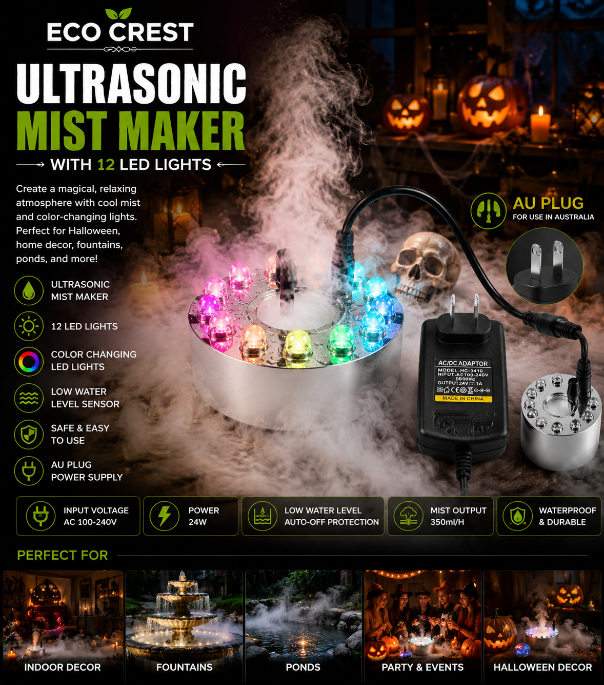 ECO CREST - LED Ultrasonic Mist Maker