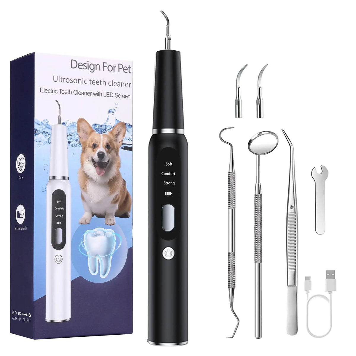 ECO CREST - Dog & Cat Dental Cleaning Tool with LED Light