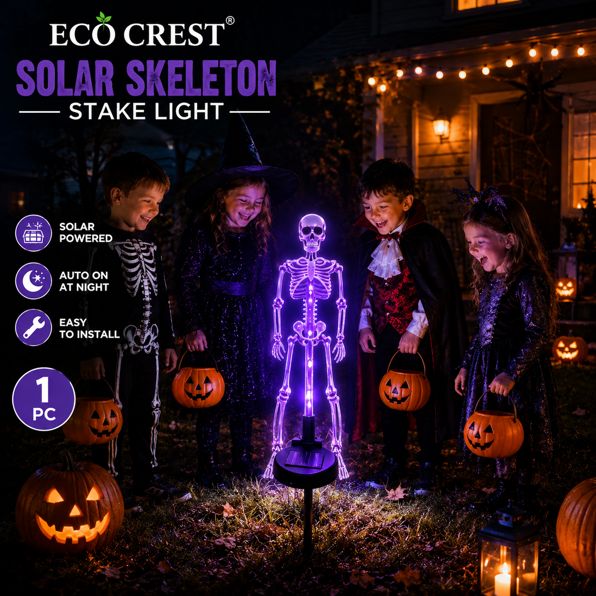 ECO CREST - Solar Skeleton Stake Light
