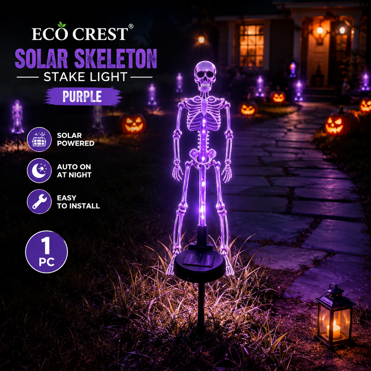 ECO CREST - Solar Skeleton Stake Light