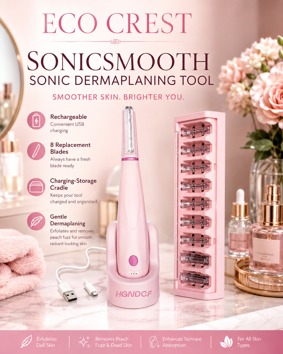 ECO CREST - Sonic Dermaplaning Tool