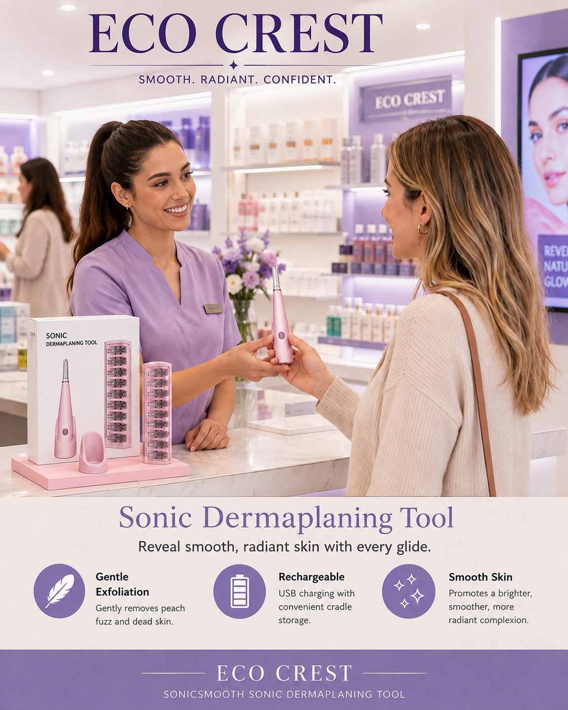 ECO CREST - Sonic Dermaplaning Tool