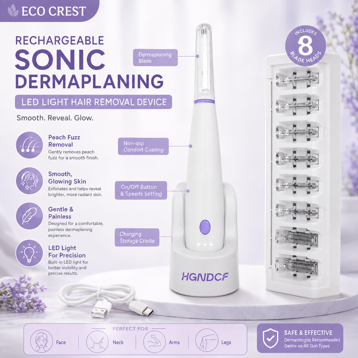 ECO CREST - Sonic Dermaplaning Tool