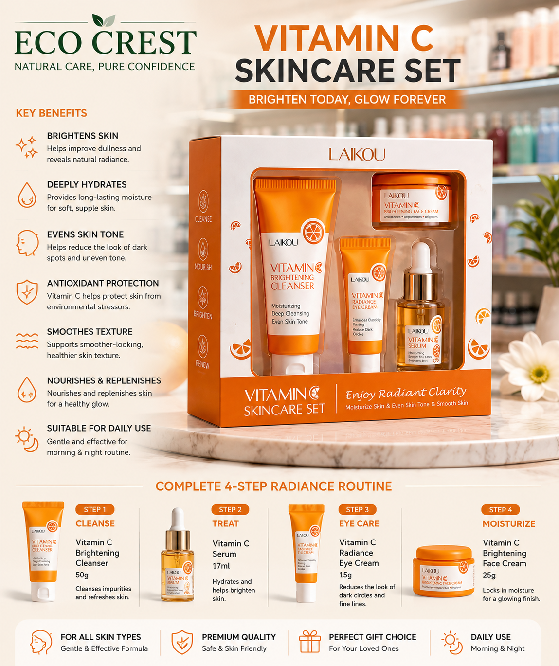 ECO CREST - Vitamin C Glow Skincare Set