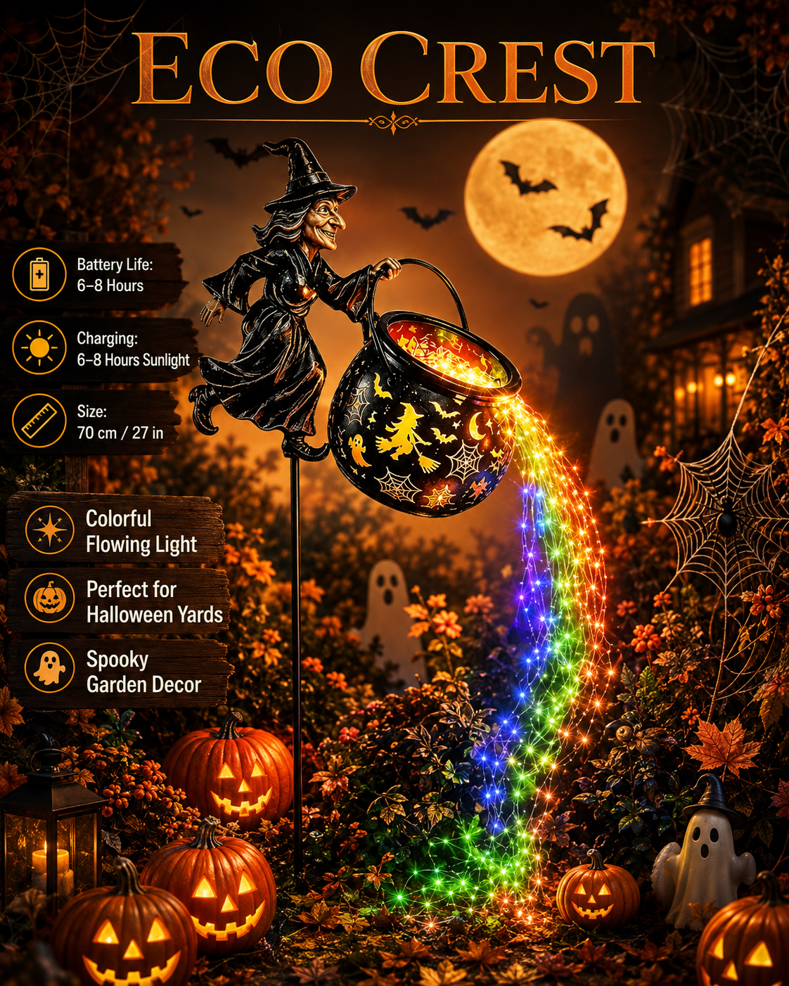 ECO CREST - Witch Cauldron Garden Light