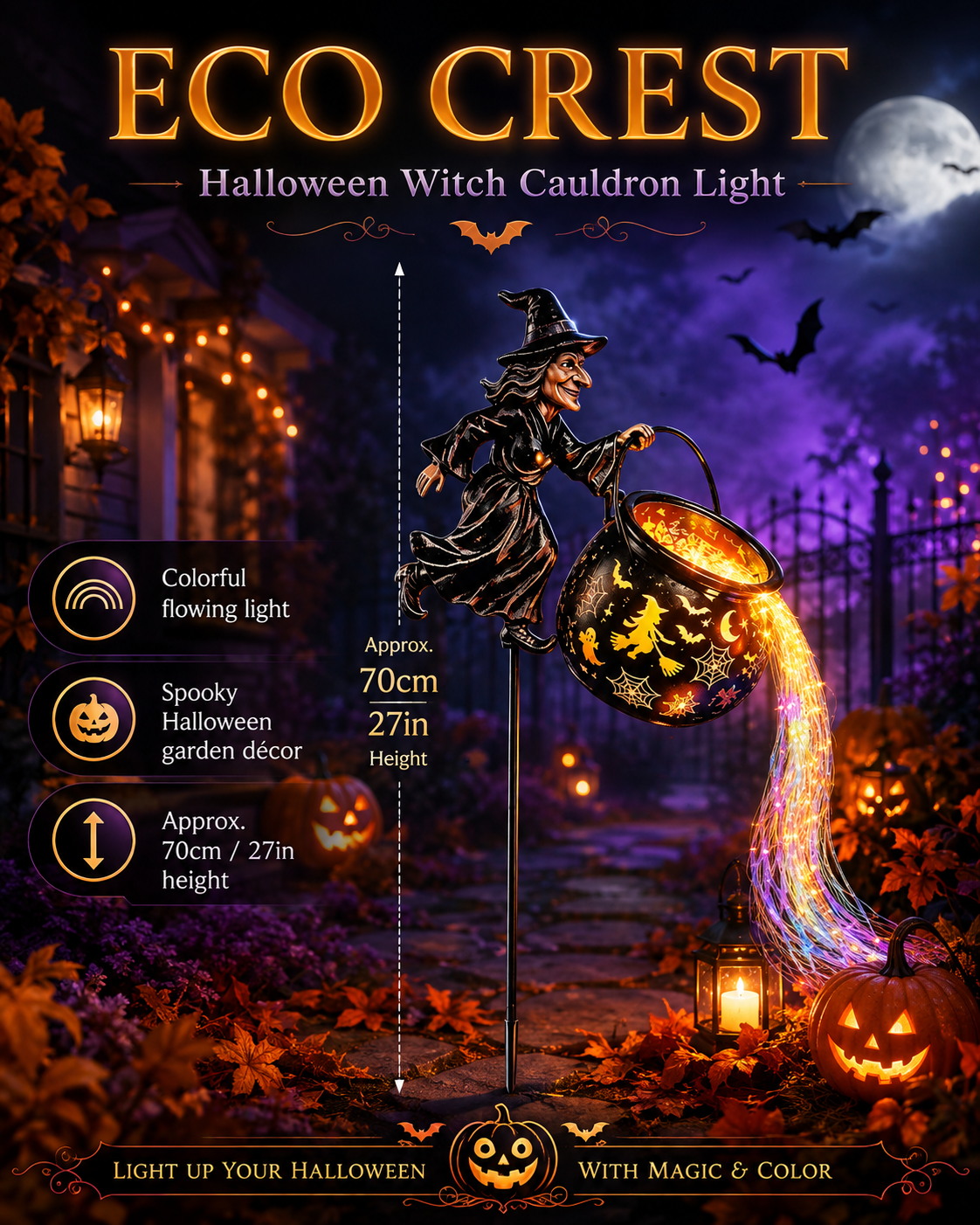 ECO CREST - Witch Cauldron Garden Light